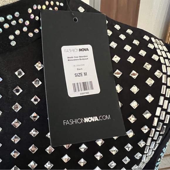 Rhinestone Bodysuit Fashion Nova Size Medium - Picture 7 of 11